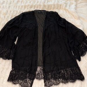 Windsor- Sheer, Black, Lace Kimono Cardigan